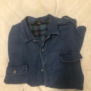 Men’s XL flannel lined denim shirt
